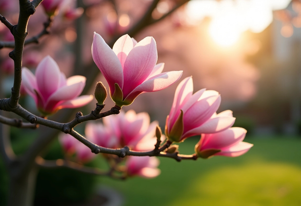 arbres fleurs roses